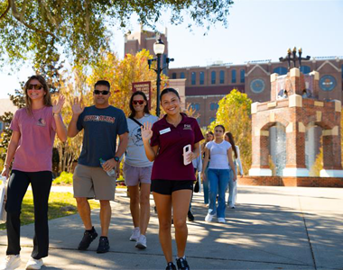 Image of students touring FSU campus.
